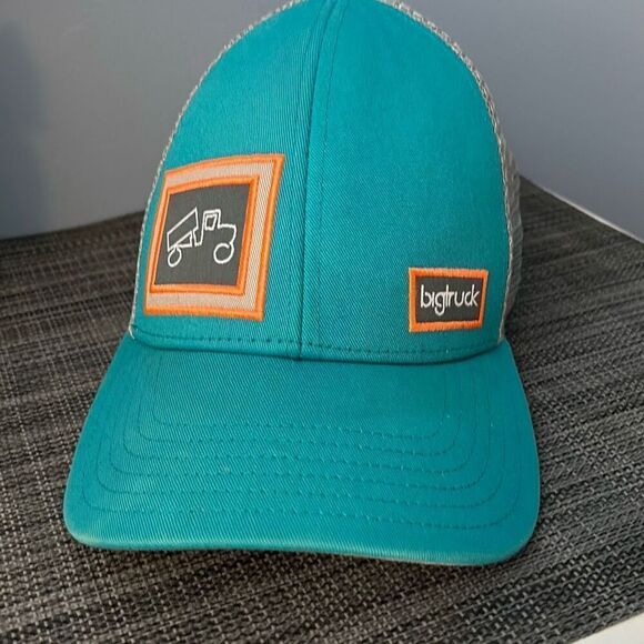 Big Truck Adjustable Baseball Cap Turquoise Orange Unisex - Picture 1 of 5